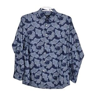 Daniel Cremieux Classics Men's Large Blue Paisley Long Sleeve Button Up Shirt